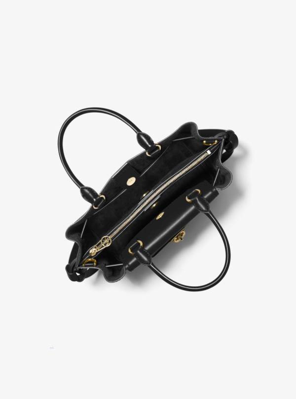 Damske Satchel Taske Michael Kors Hamilton Legacy Small Leather Belted Čierne - Kabelky Michael Kors Slevy | XVUYJ-2156